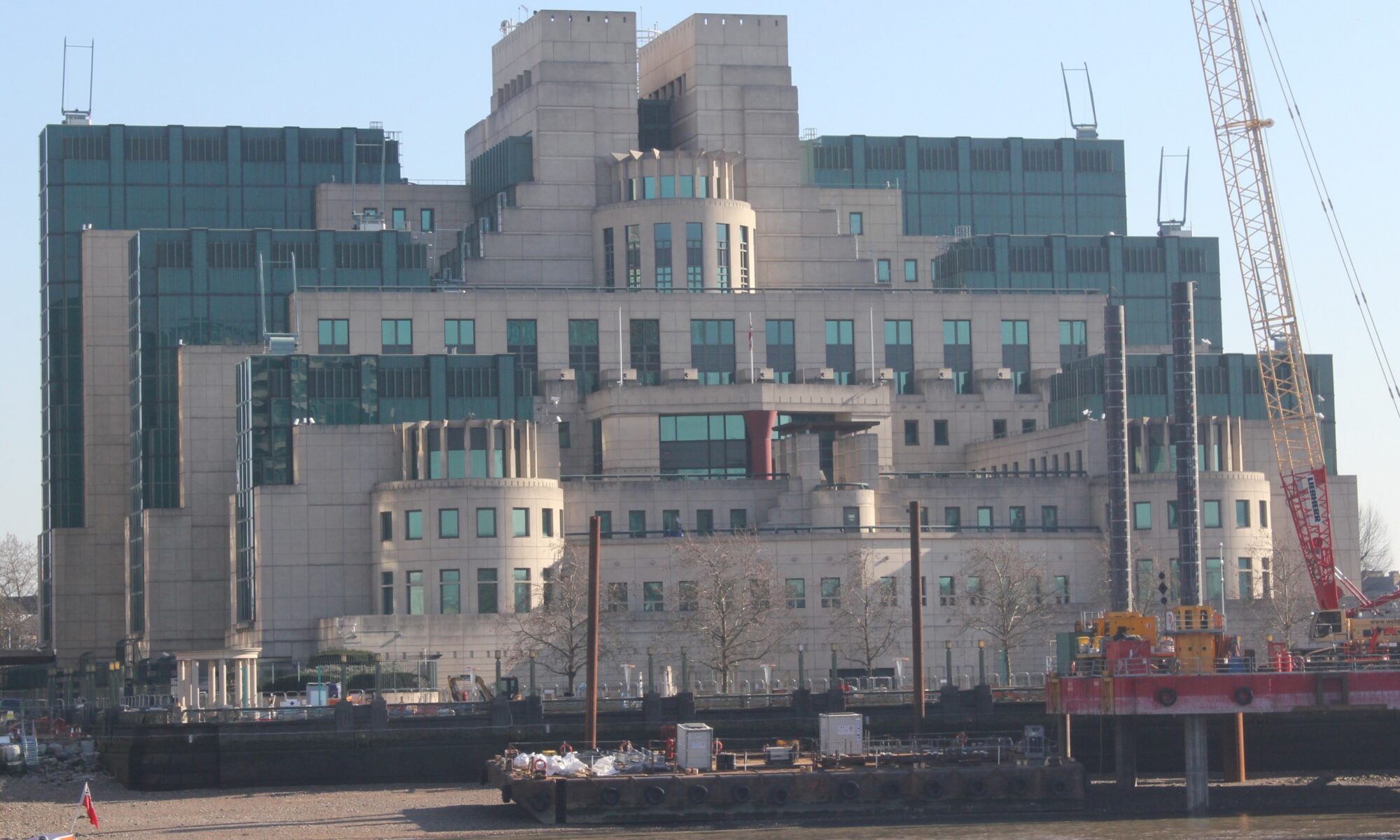 MI6 Headquaters in London as seen from the Milbank
